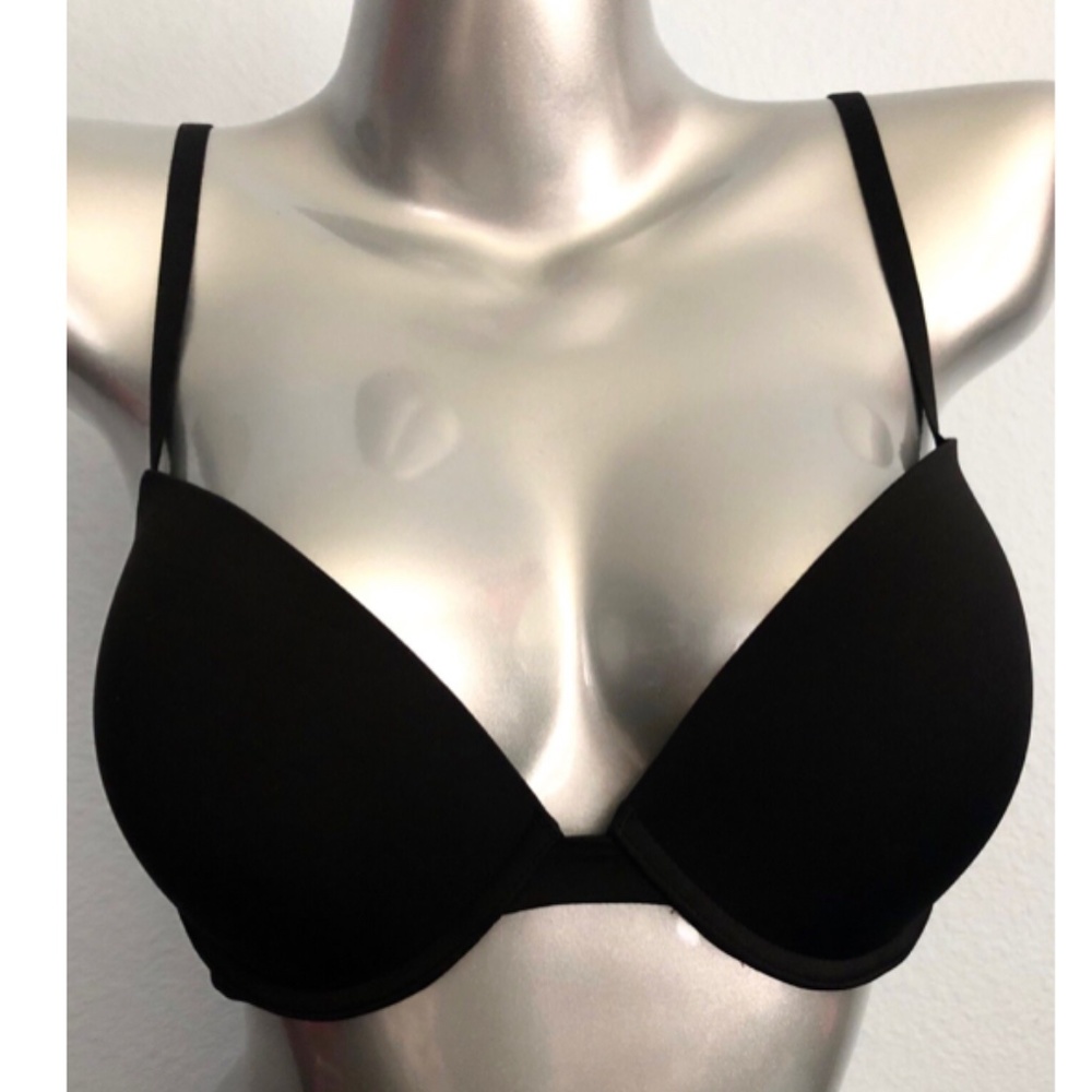 Victorias Secret New Black Push Up Plunge Convertible Smooth Soft T-Shirt Bra